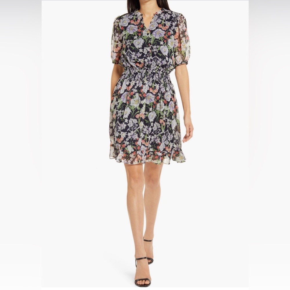 Chelsea28 Shirred Floral Mini Dress